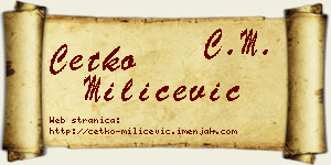 Ćetko Milićević vizit kartica
